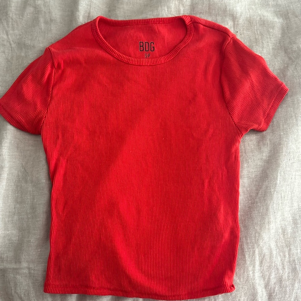 Small, red, baby tee crop top